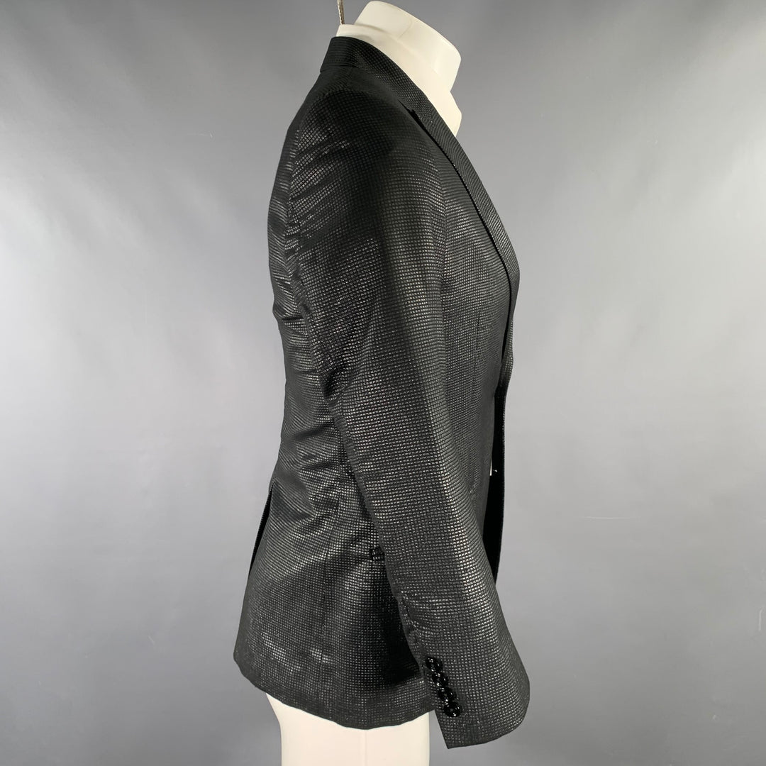 VERSACE COLLECTION Size 36 Black Grey Shimmery Viscose Blend Sport Coat