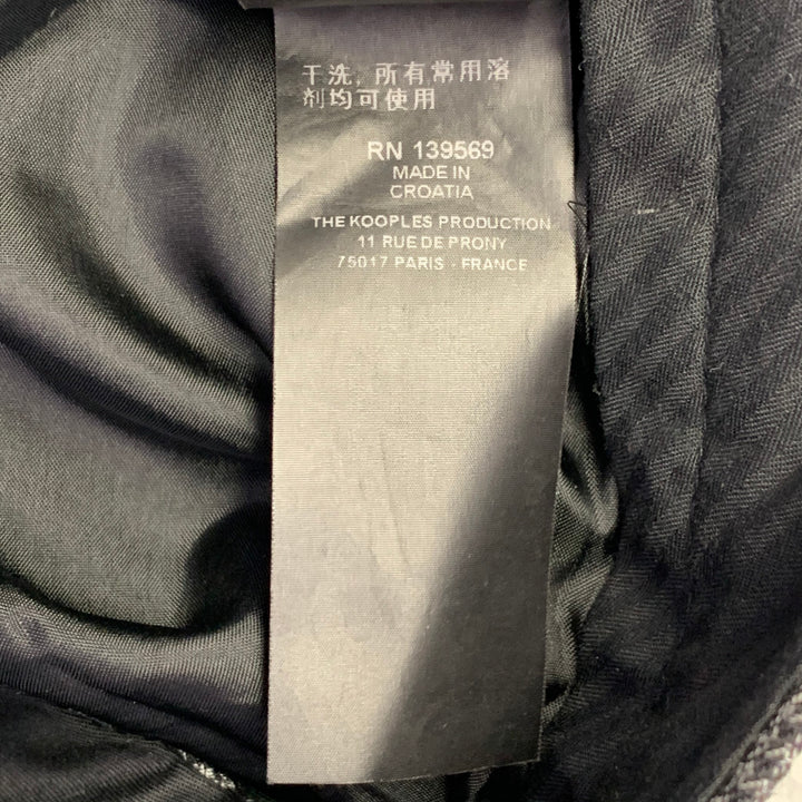 THE KOOPLES Size 30 Black Charcoal Houndstooth Wool Side Tabs Dress Pants