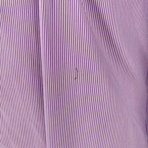 Chemise à manches longues ELIE TAHARI taille XL en coton à carreaux à rayures lavande et poche unique
