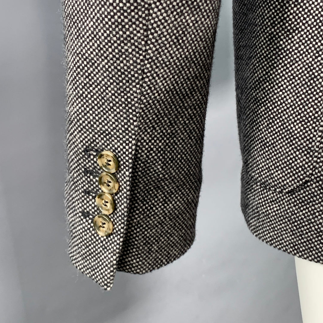 AMI by ALEXANDRE MATTIUSSI Size 36 Black Grey Woven Wool Blend Notch Lapel Sport Coat