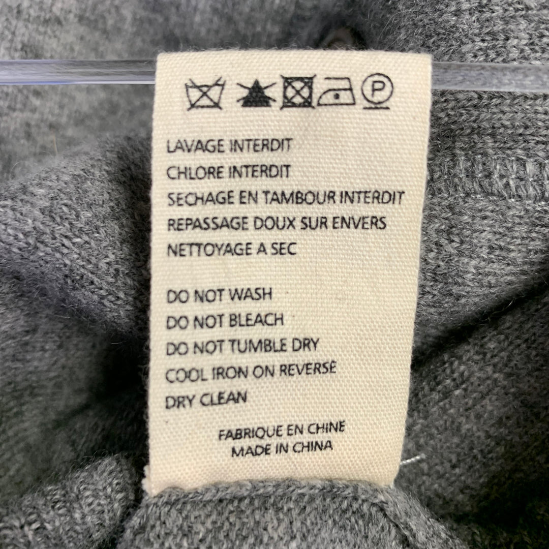 HARTFORD Size L Grey Heather Wool Cashmere Hoodie Cardigan