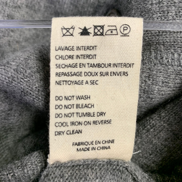 HARTFORD Size L Grey Heather Wool Cashmere Hoodie Cardigan