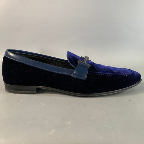TOD'S Size 8.5 Blue Royal Blue Velvet Moccasin Loafers