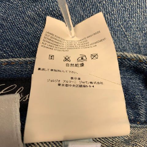 ARMANI JEANS Jean à braguette boutonnée en mélange de coton bleu Taille 32