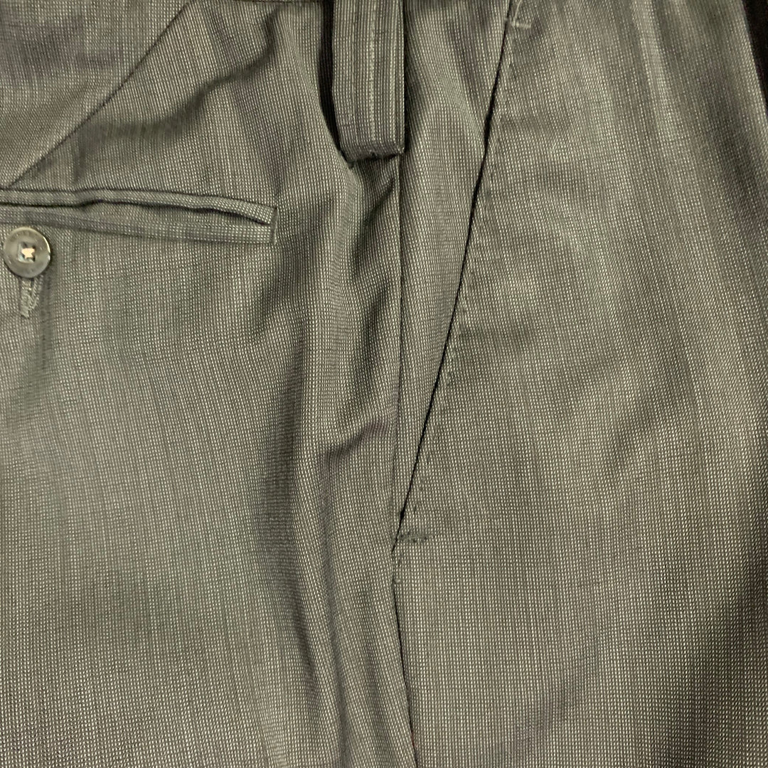 J. LINDEBERG Size 40 Regular Black Grey Wool Peak Lapel Single Button Suit