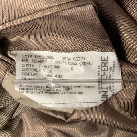BURBERRY Size 38 Brown Houndstooth Wool Suit