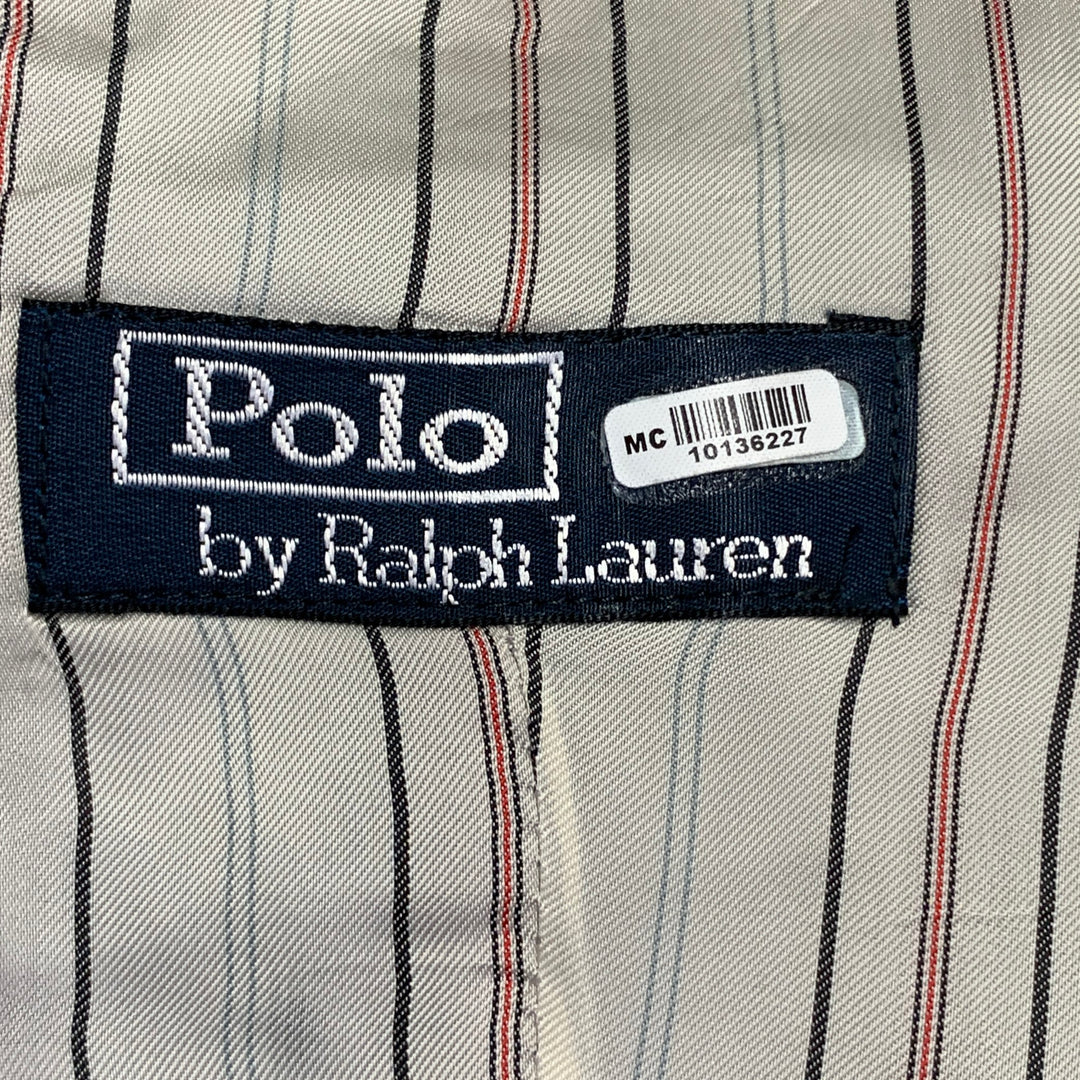 POLO by RALPH LAUREN Size 42 Regular Navy Grey Pinstripe Virgin Wool 3 Piece Suit
