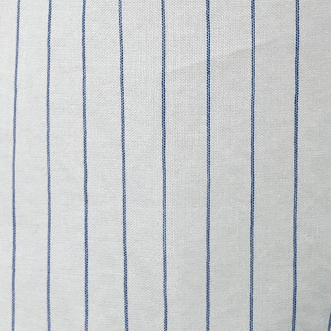LAFAYETTE 148 Size L White Blue Cotton Pinstripe Sheer Spread Collar Shirt