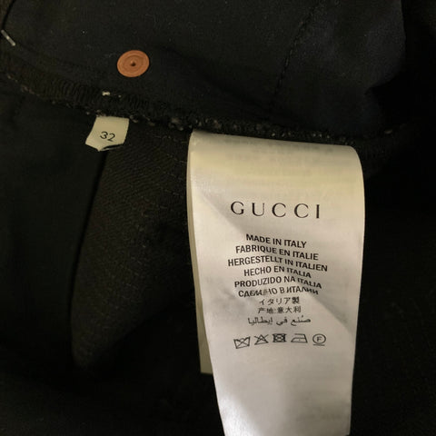 GUCCI Size 32 Black Multi Color Cotton &  Elastane Sequined Zip Fly Jeans