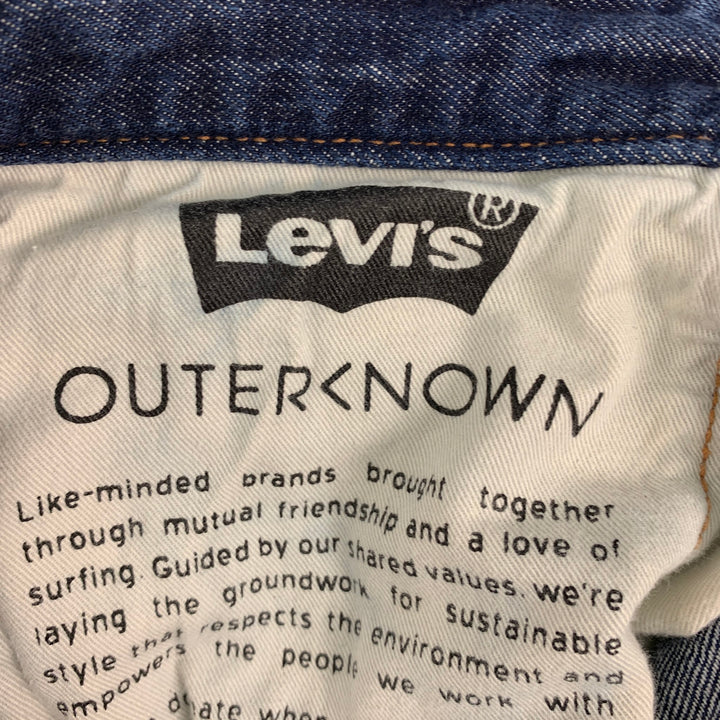 LEVI'S x OUTERKNOWN Talla 31 Vaqueros ajustados de Lyocell de algodón con puntadas en contraste índigo