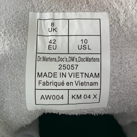 DR. MARTENS Size 10 White Leather Lace-Up Combat Boots