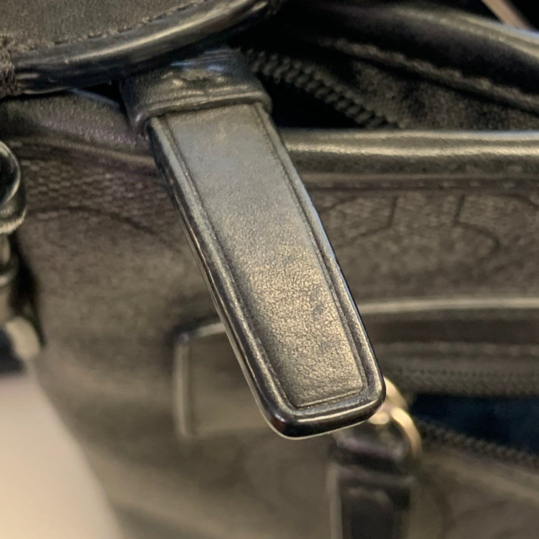 COACH One Size Grey Black Logo Coated Canvas Crossbody Bag