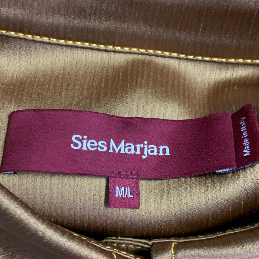 SIES MARJAN Size M/L Gold Viscose Blend Button Down Collar Shirt