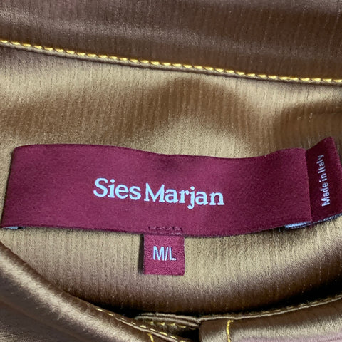 SIES MARJAN Size M/L Gold Viscose Blend Button Down Collar Shirt