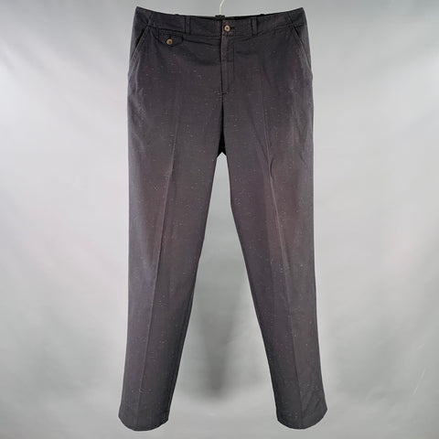 ADAM KIMMEL Size M Black White Cotton Flat Front Dress Pants