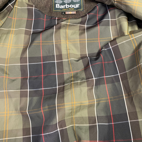 BARBOUR Size L Brown Olive Quilted Polyester Single Breasted Jacket