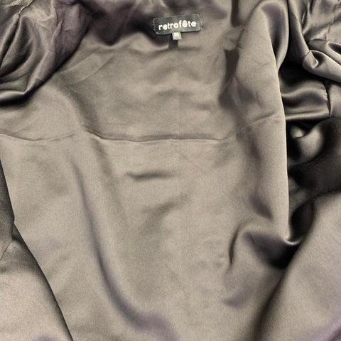 RETROFETE Taille M Blouson de motard en cuir d'agneau clouté de cristaux noir