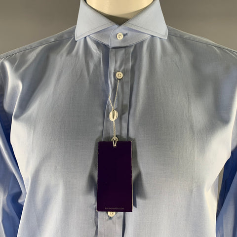 RALPH LAUREN Size L Blue Cotton Cutaway Long Sleeve Shirt