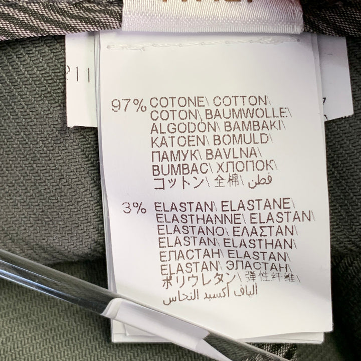 BRUNELLO CUCINELLI Size 12 Slate Grey Cotton Blend Twill Zip Fly Casual Pants