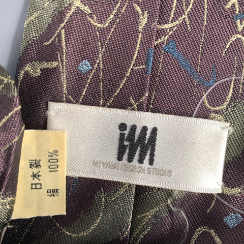 ISSEY MIYAKE Purple Green Geometric Silk Tie