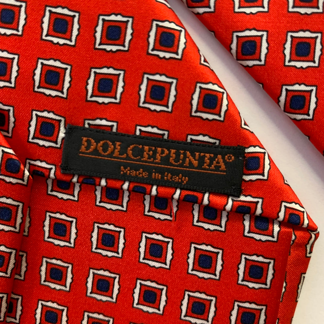 DOLCEPUNTA Red Navy Diamond Silk Tie