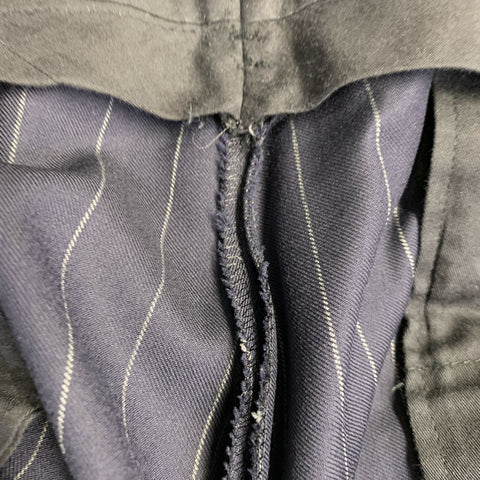 POLO by RALPH LAUREN Size L Regular Navy Grey Pinstripe Virgin Wool Suit