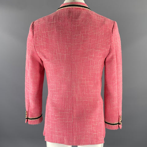 ORTTU Size XS Pink Gold Tweed Polyester Rayon Sport Coat