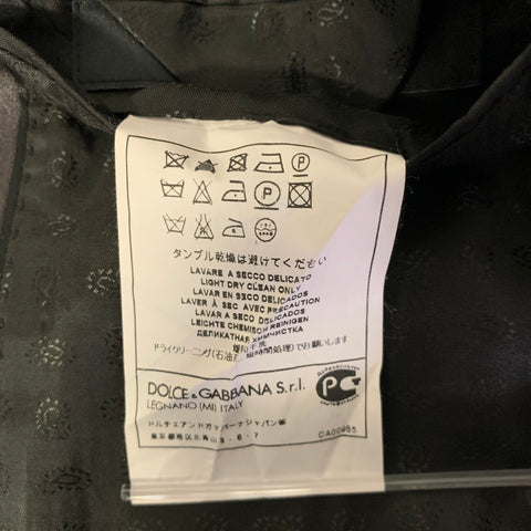 DOLCE & GABBANA Size 40 Grey Wool Silk Peak Lapel Tuxedo
