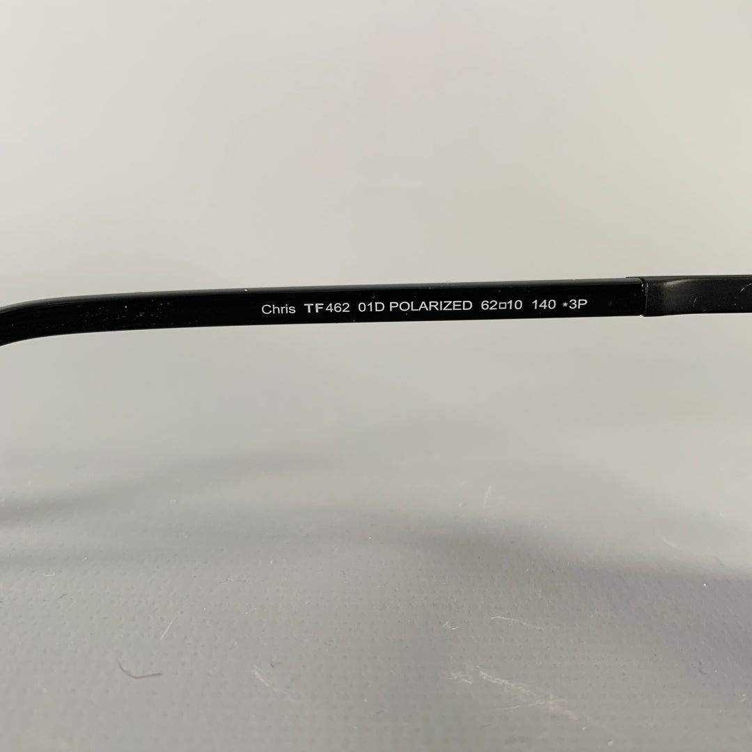 TOM FORD Chris Black Acetate Teardrop Aviator Sunglasses