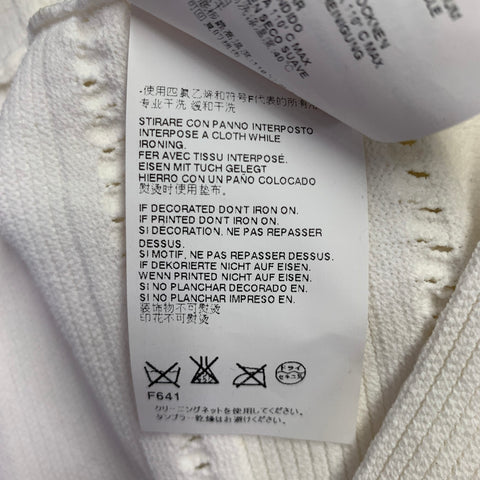 DSQUARED2 Size M White Rayon Polyamide Textured Short Sleeve Dress