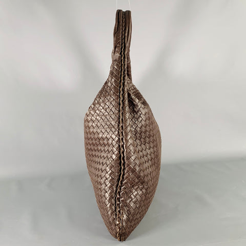 BOTTEGA VENETA 2009 Brown Woven Leather Hobo Shoulder Bag