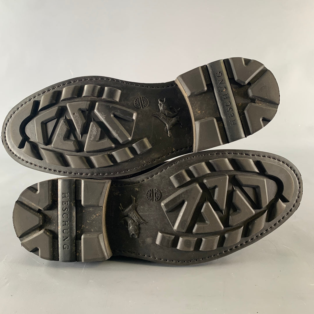 HESCHUNG Size 8 Brown Leather Derby Lace Up Shoes