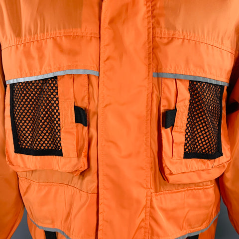 Veste coupe-vent C2H4 taille S sans rembourrage orange et noire en tissus mélangés de polyester