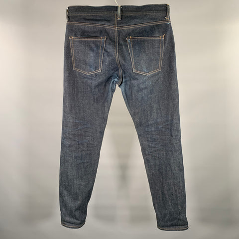 JOHN ELLIOTT Size 32 Indigo Contrast Stitch Selvedge Denim Straight Jeans