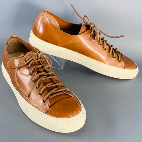 BUTTERO Size 8 Brown Leather Low Top Sneakers