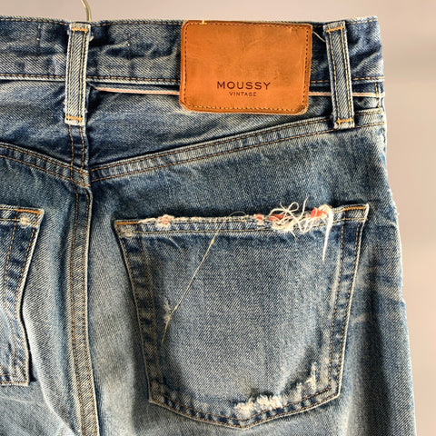MOUSSY VINTAGE Size 25 Blue Cotton Distressed Jeans