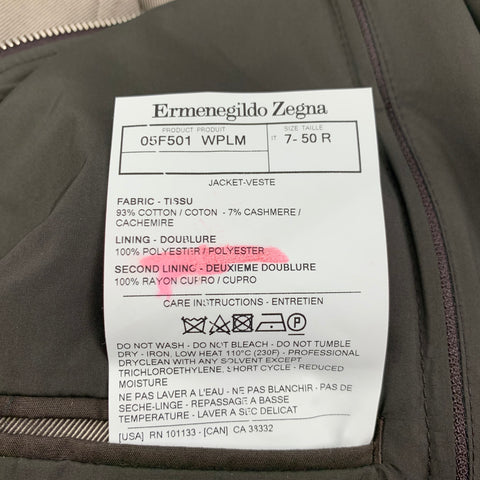 ERMENEGILDO ZEGNA Size 40 Khaki Brown Mixed Fabrics Sport Coat