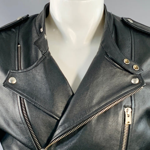 IRO Size M Hydo Black Leather Moto Racer Zip Up Jacket