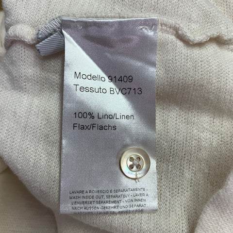 BOGLIOLI Size XS Cream Linen Half Placket Polo