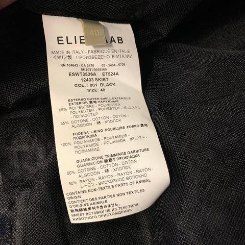 ELIE SAAB Size 40 Black Polyester Long Skirt