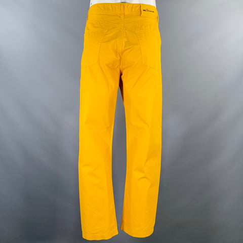 KITON Size 36 Yellow Cotton Jean Cut Casual Pants