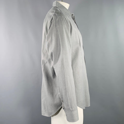ARMANI COLLEZIONI Size XL Black White Cotton Zig Zag Long Sleeve Shirt