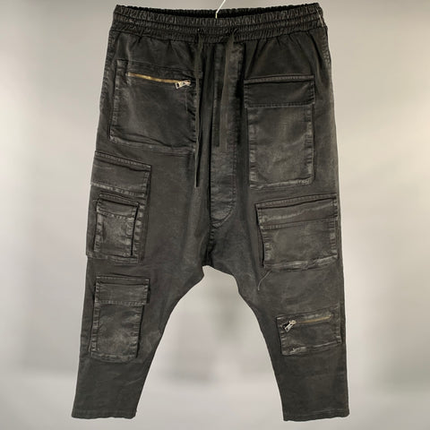 LA HAINE Size S Black Cotton Blend Drop Crotch Casual Pants