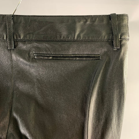 BALENCIAGA Size 8 Black Leather Lambskin Slim Fit Casual Pants