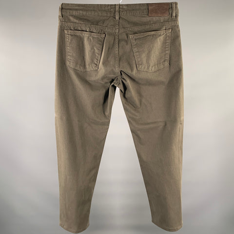 TOD'S Size 36 Grey Cotton Blend Button Fly Casual Pants