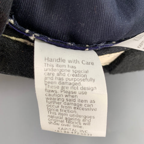 KAPITAL BORO.  Indigo Patchwork Cotton Baseball Cap Hat