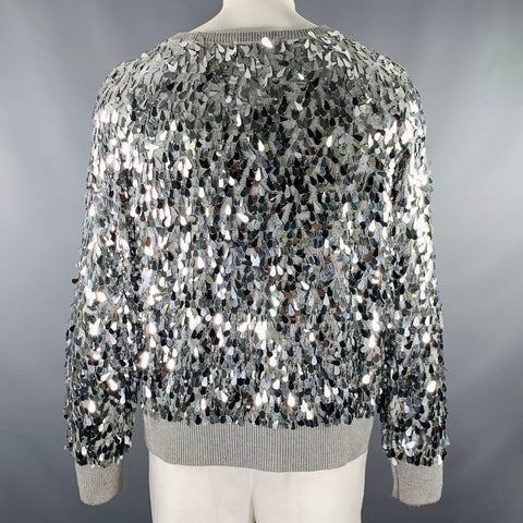MICHAEL by MICHAEL KORS Size XL Grey Silver Cotton Blend Pullover