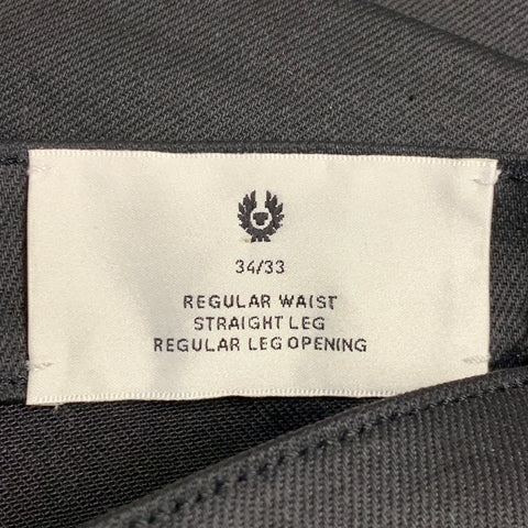 BELSTAFF Size 34 Black Twill Cotton Blend Straight Zip Fly Biker Jeans