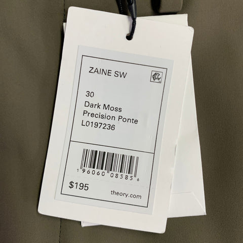 THEORY Size 30 Zaine Brown Taupe Polyamide Blend Flat Front Slim Tapered Casual Pants