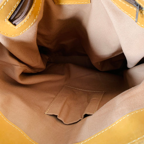 Sac cabas UNOETH en cuir jaune moutarde